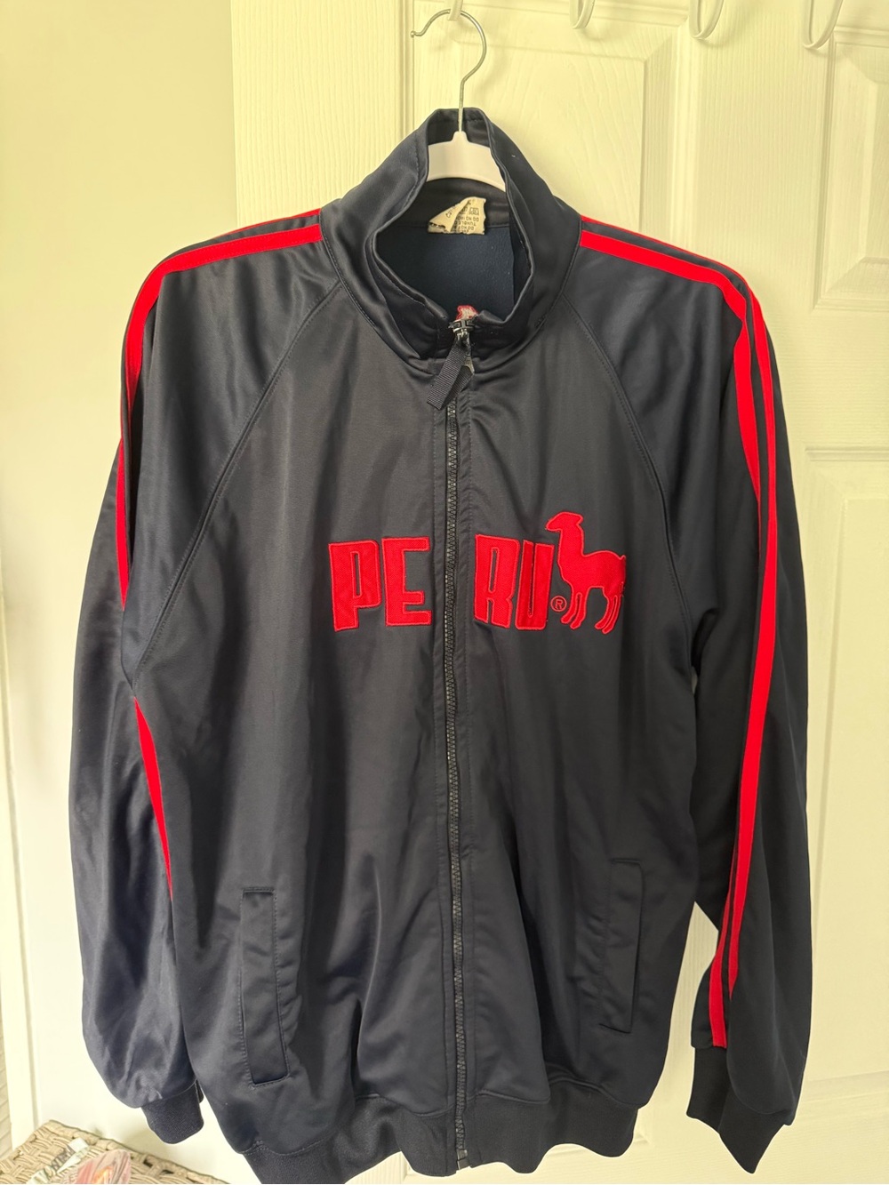 Peru Men's Navy and Red Track Jacket